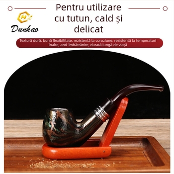 Pipă din rășină Dhl – reutilizabilă, filtru microporos, design curbat modern, potrivită ca dar