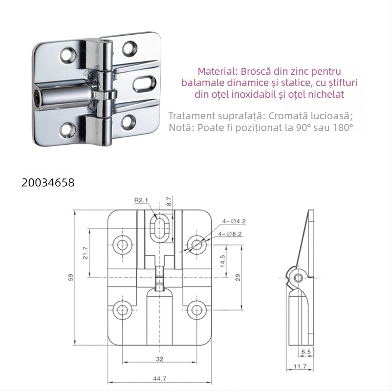 Balama amortizată expusă, din aliaj de zinc, în formă H, electroplacare, brand Essentra/Yihua, stil modern minimalist