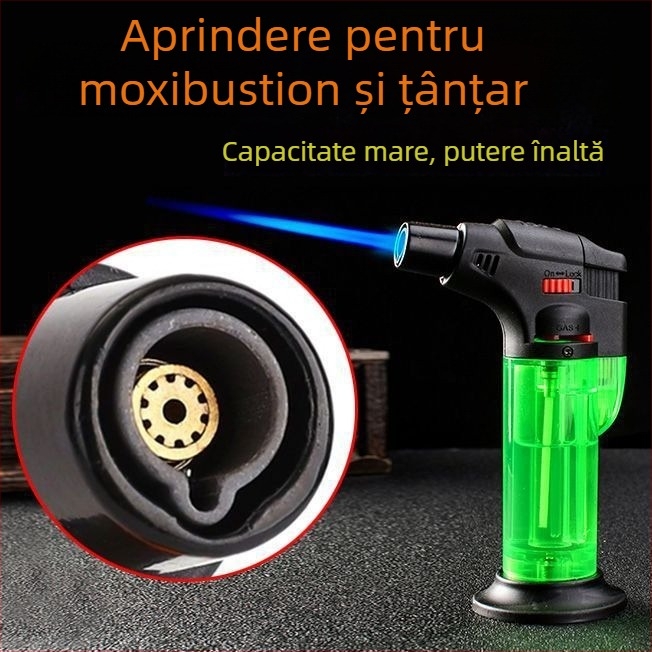 Aprindător pentru moxibustie și țigări, rezistent la vânt, reîncărcabil cu butan, corp din plastic, compatibil aromaterapiei