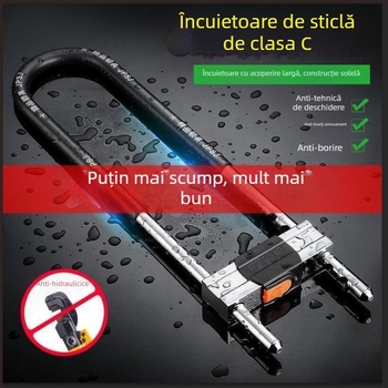 Încuietoare în formă de U pentru uși de sticlă, oțel inoxidabil, modelul 1, exterior, stil Chinez Nou