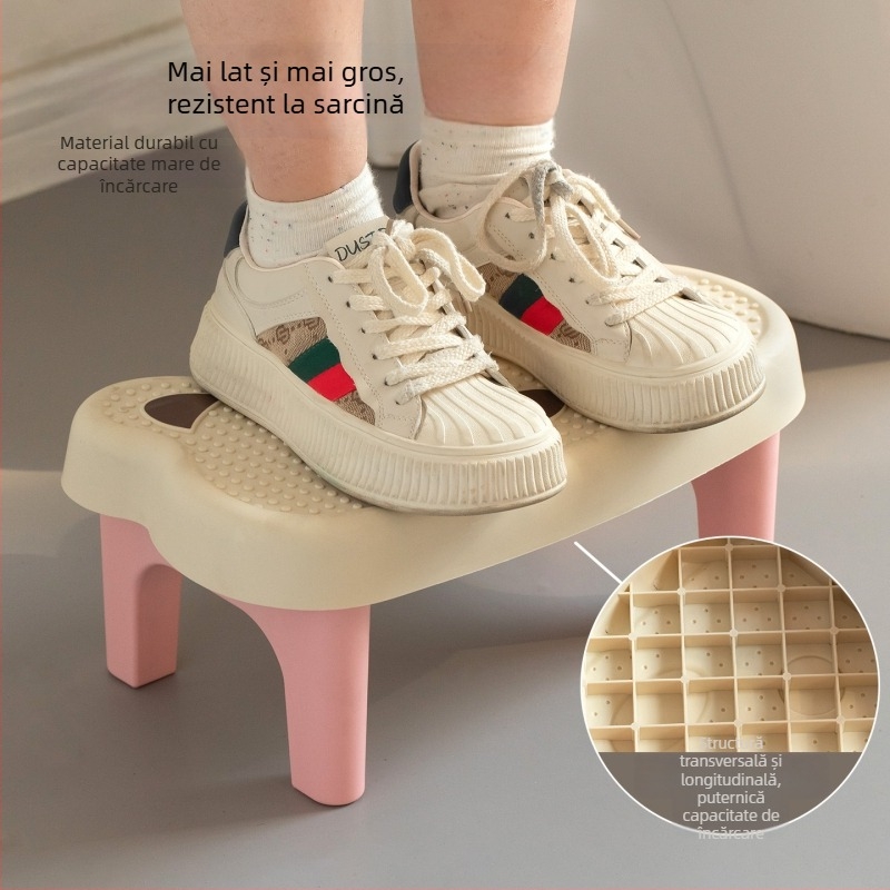 Scaun de sprijin pentru toaletă din plastic, uz casnic — treaptă groasă, nepliabil, model 9236, brand Yuechen Youpin