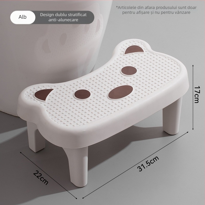 Scaun de sprijin pentru toaletă din plastic, uz casnic — treaptă groasă, nepliabil, model 9236, brand Yuechen Youpin