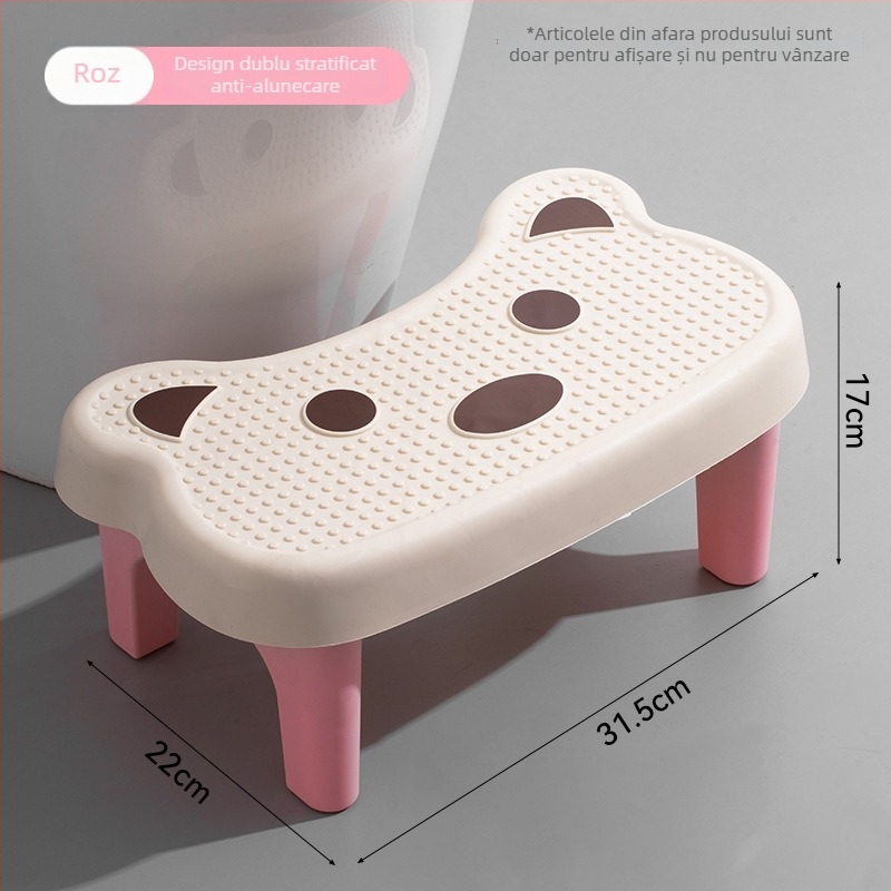 Scaun de sprijin pentru toaletă din plastic, uz casnic — treaptă groasă, nepliabil, model 9236, brand Yuechen Youpin