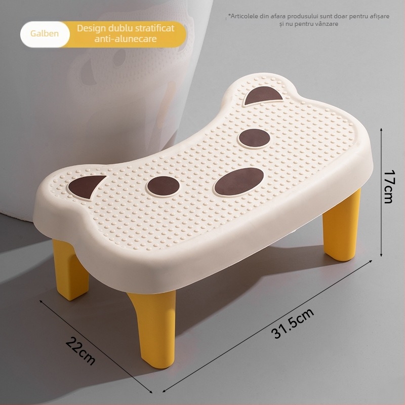 Scaun de sprijin pentru toaletă din plastic, uz casnic — treaptă groasă, nepliabil, model 9236, brand Yuechen Youpin