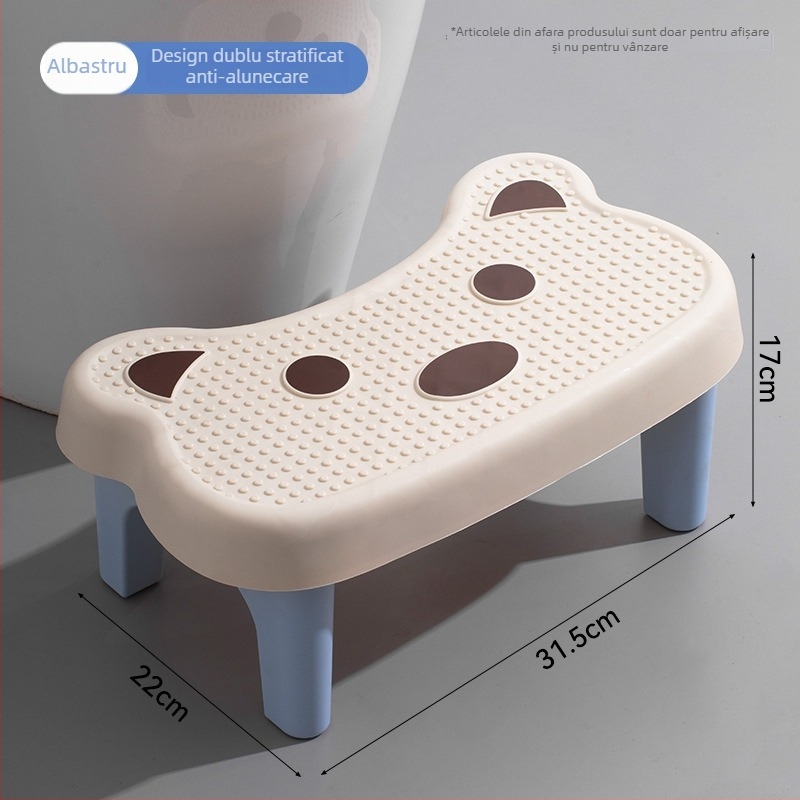 Scaun de sprijin pentru toaletă din plastic, uz casnic — treaptă groasă, nepliabil, model 9236, brand Yuechen Youpin