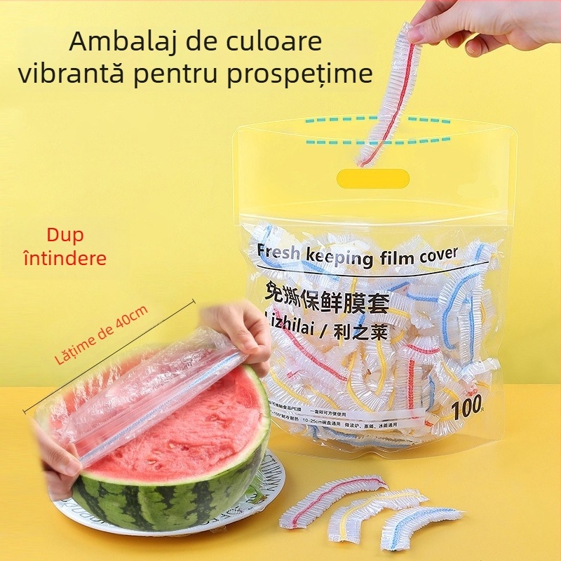 Dongtai folie plastică pentru conservare alimentară, de unică folosință, îngroșată și lărgită, 100 bucăți pe cutie