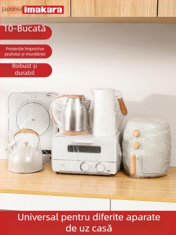 Cap de praf de unică folosință pentru bucătărie – pentru oală de gătit orez și friteuză cu aer – din plastic, rezistent la fum, film gros