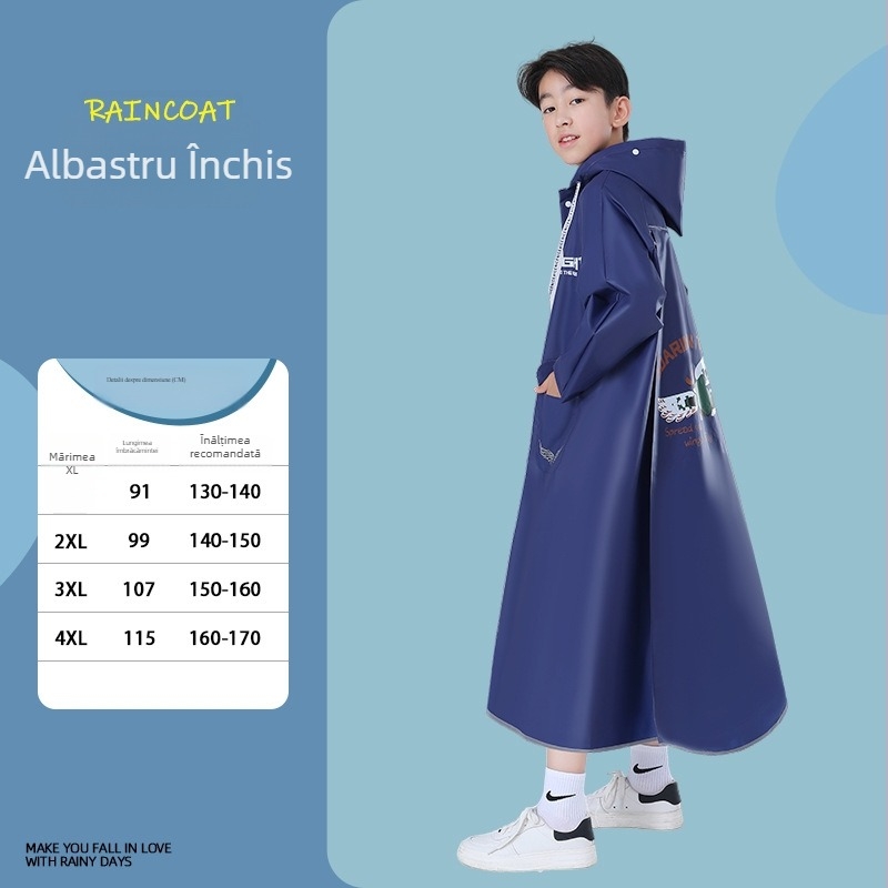 Poncho de ploaie pentru copii, stil desen animat, material EVA, gros, pentru un copil, Kaiwei, impermeabil multifuncțional, logo tipărit OK