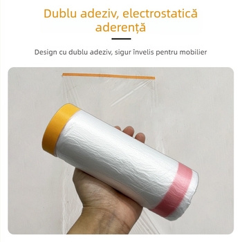 Film protector din plastic, dreptunghiular, pentru decorarea mobilierului și uzul în cămine; transparent, imprimare de logo, personalizabil și poate fi tăiat la dimensiune.