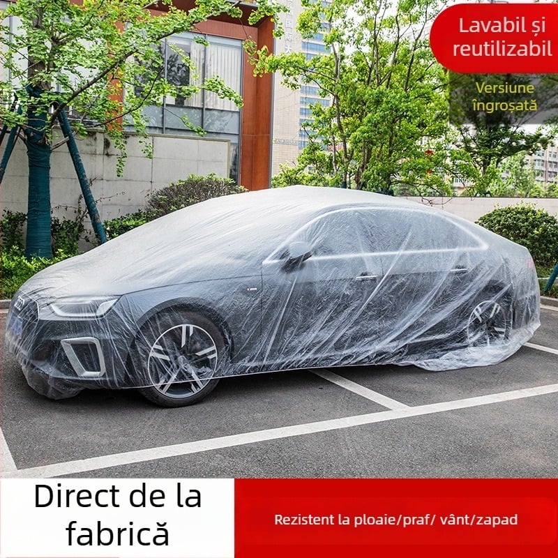 Husa de mașină din film PE transparent, îngroșat, rezistent la ploaie și praf, universală; Brand: Yin chun; Material: Alt; Personalizare: Da; Compatibil: Mașină; Stil: Transparent