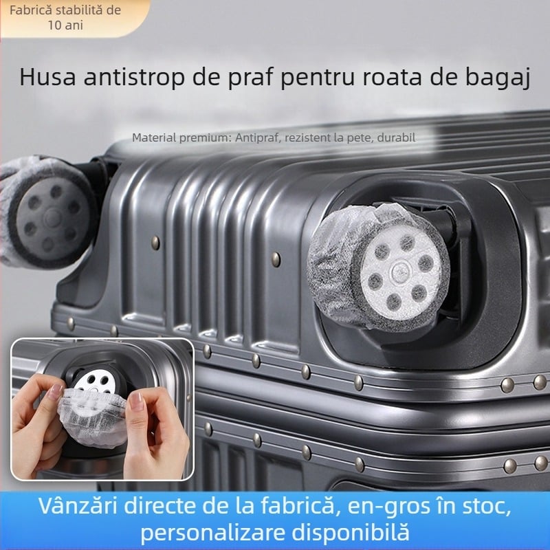 Protecție universală de unică folosință pentru roțile de la valize — material nețesut, elastic, potrivit pentru valize, mese și scaune