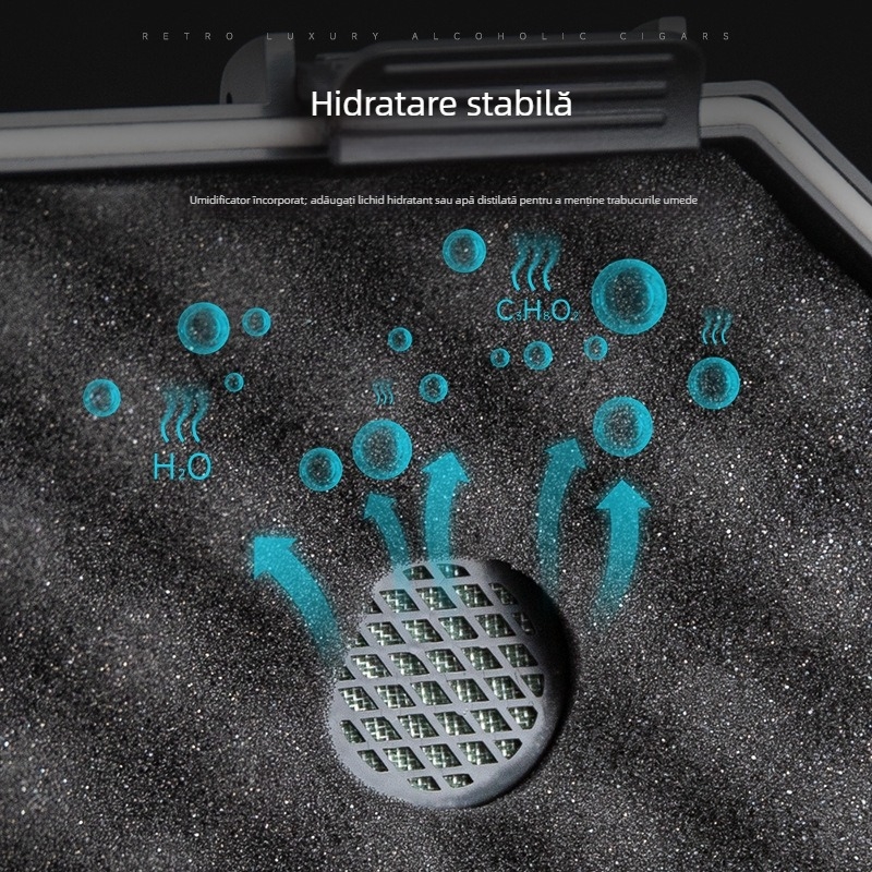 Cutie portabilă pentru trabucuri, etanșă, cu dublu strat, capacitate mare, pachet de zece (Brand: HANNICOOK)