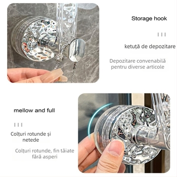 Suport de prosoape cu ventuză puternică, montat pe perete, fără găuri, din plastic, stil Light Luxury, imega