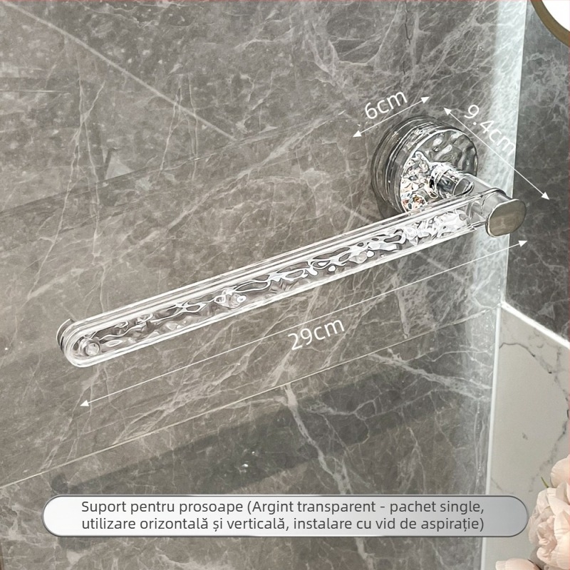 Suport de prosoape cu ventuză puternică, montat pe perete, fără găuri, din plastic, stil Light Luxury, imega
