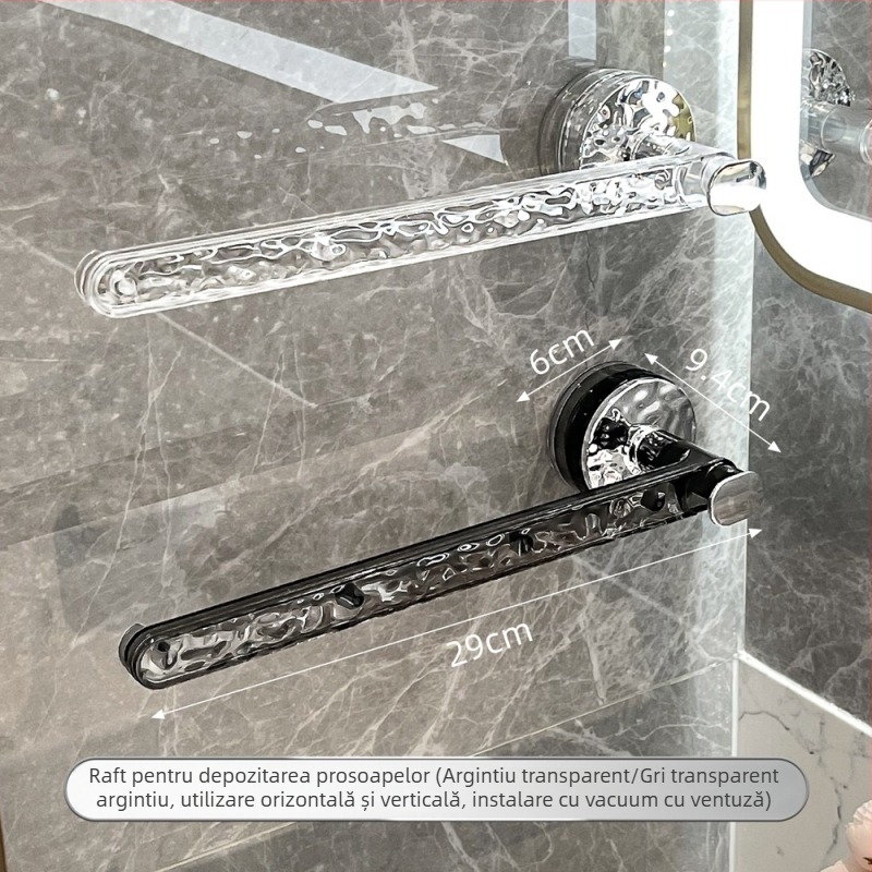 Suport de prosoape cu ventuză puternică, montat pe perete, fără găuri, din plastic, stil Light Luxury, imega