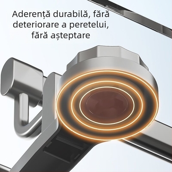 Suport pentru prosoape de baie din metal, pliabil, cu ventuză, montaj pe perete, brand Qinjiu