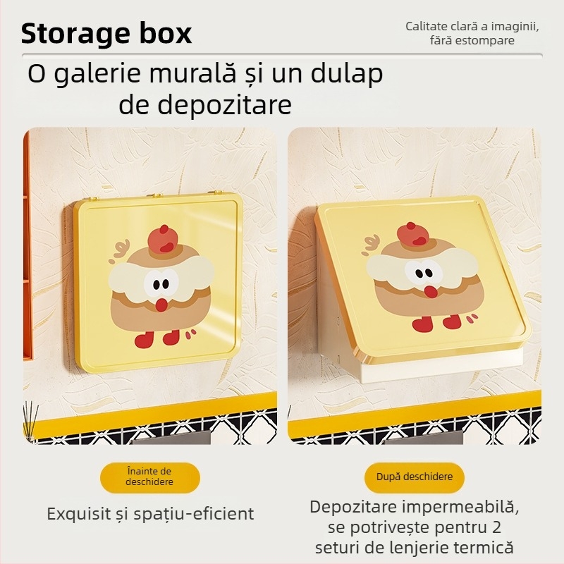 Raft de depozitare din plastic pentru baie, montat pe perete, pliabil (Model 8022, Brand Simple Plastic, 1 nivel, încărcare 1–5 kg)