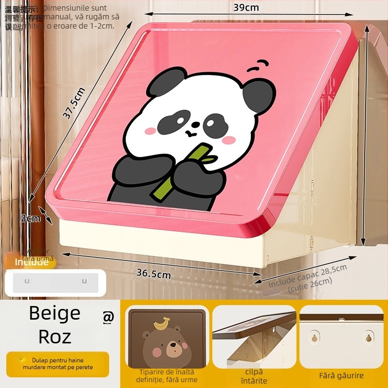 Raft de depozitare din plastic pentru baie, montat pe perete, pliabil (Model 8022, Brand Simple Plastic, 1 nivel, încărcare 1–5 kg)