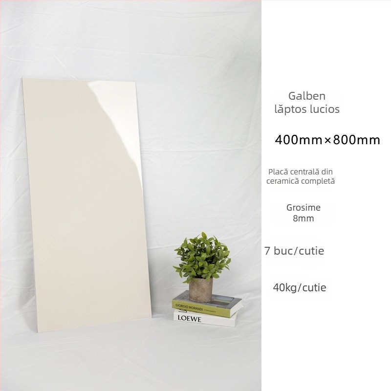 Piatra ceramică lucioasă pentru pereți interiori, seria Bright micro cement, plăcuță din micro ciment, antiderapantă, pentru baie