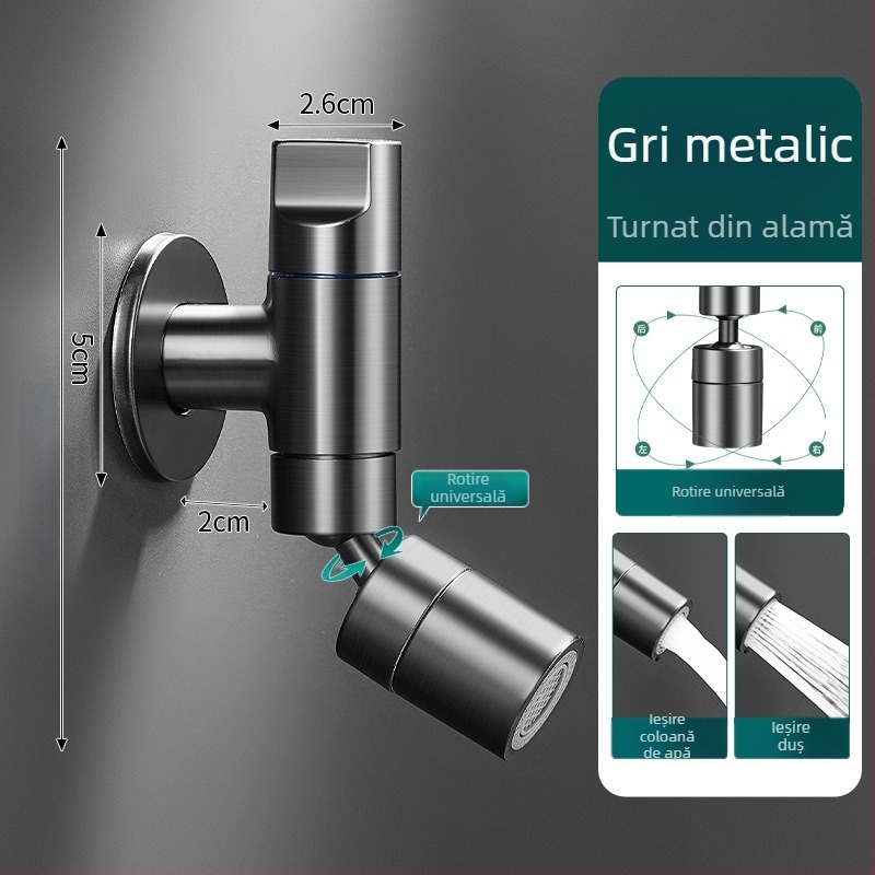 Robinet din cupru pentru chiuveta mop, încastrat în perete, prelungit, anti-stropire, model 825, pentru baie și balcon