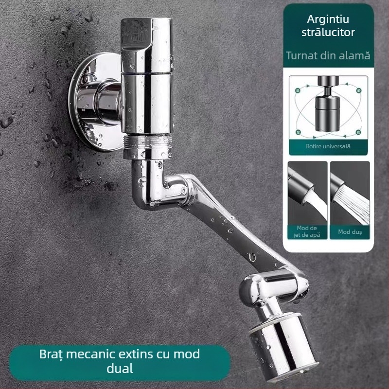 Robinet din cupru pentru chiuveta mop, încastrat în perete, prelungit, anti-stropire, model 825, pentru baie și balcon