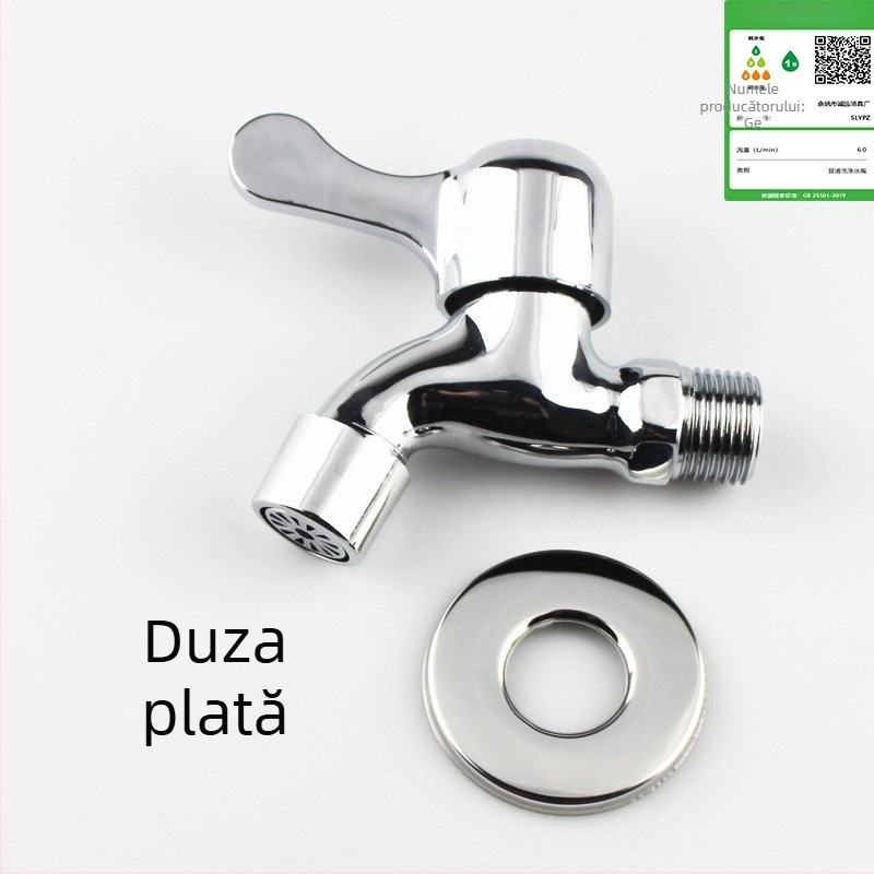 Robinet extins pentru mașina de spălat, montat pe perete, dual-use, aliaj zinc, intrare 15 mm, scaunul valvei 20 mm, 1,6 MPa