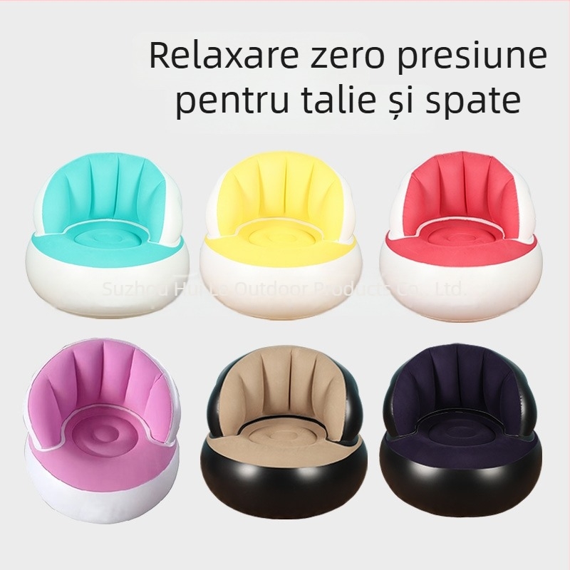 Canapea gonflabilă pentru birou și casă, portabilă și pliabilă pentru utilizare în exterior (PVC; 1 persoană; pompă de aer; 1200)