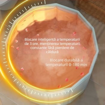 Cadă de baie pliabilă pentru adulți — pentru baie, încărcare 100 kg, material tarpaulin