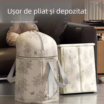 Cadă pliabilă pentru picioare, cu capac, pentru uz casnic, din material impermeabil, nivelul apei peste 25 cm, construcție groasă