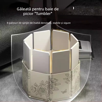 Cadă pliabilă pentru picioare, cu capac, pentru uz casnic, din material impermeabil, nivelul apei peste 25 cm, construcție groasă