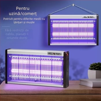 Lampă LED montată pe perete pentru țânțari, cu atracție prin lumină și șoc electric, plasă din aluminiu, adecvată pentru 61 m² sau mai mult, garanție de 2 ani