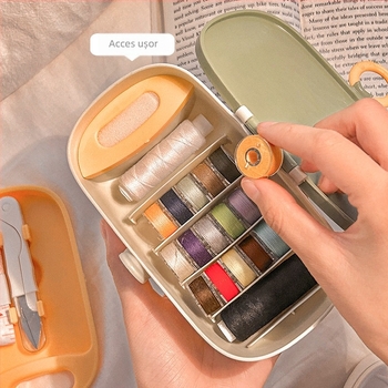 Cutie de cusut, design portabil cu buzunar, kit de cusut 12 piese, stil simplu