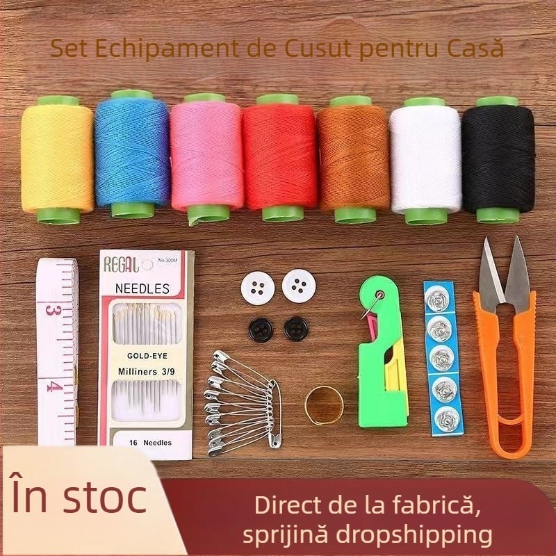 Set portabil pentru ace și ață într-o cutie din plastic — Cutie pentru ace și ață, seriya Needle and Thread Kit, greutate aproximativ 150 g