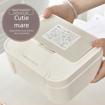 Set cutie de cusut din plastic, seria pachet cu ace, capacitate mare, stil minimalist, greutate 1.874 kg