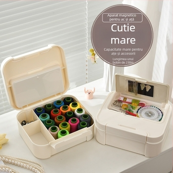 Set cutie de cusut din plastic, seria pachet cu ace, capacitate mare, stil minimalist, greutate 1.874 kg