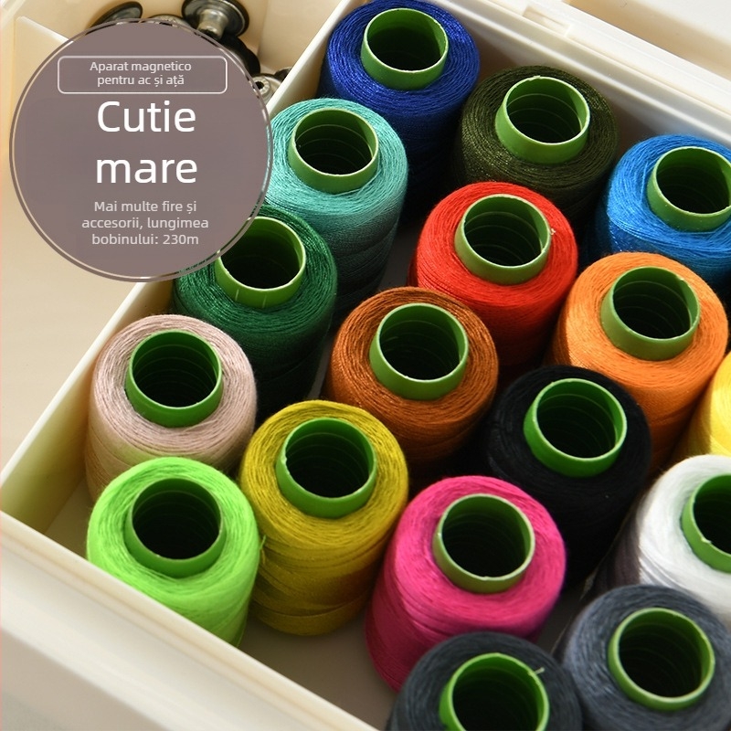 Set cutie de cusut din plastic, seria pachet cu ace, capacitate mare, stil minimalist, greutate 1.874 kg