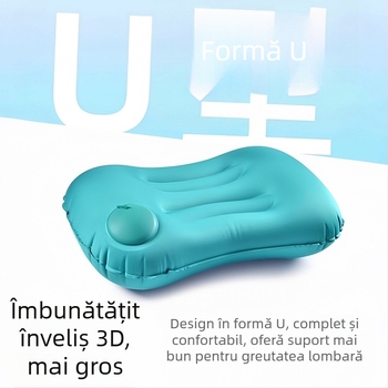 Perne de călătorie gonflabile cu susținere a taliei, pliabile, 122 g, pernă de aer cu grosime