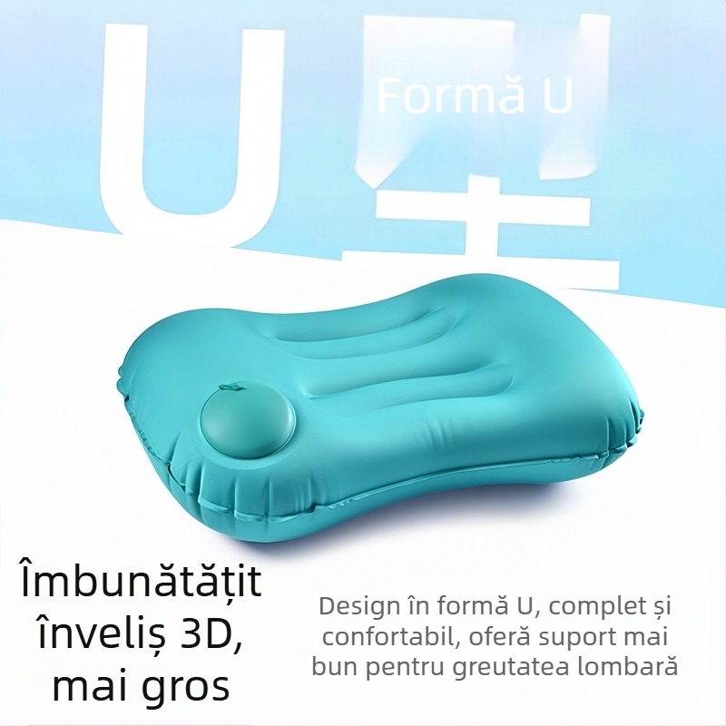 Perne de călătorie gonflabile cu susținere a taliei, pliabile, 122 g, pernă de aer cu grosime