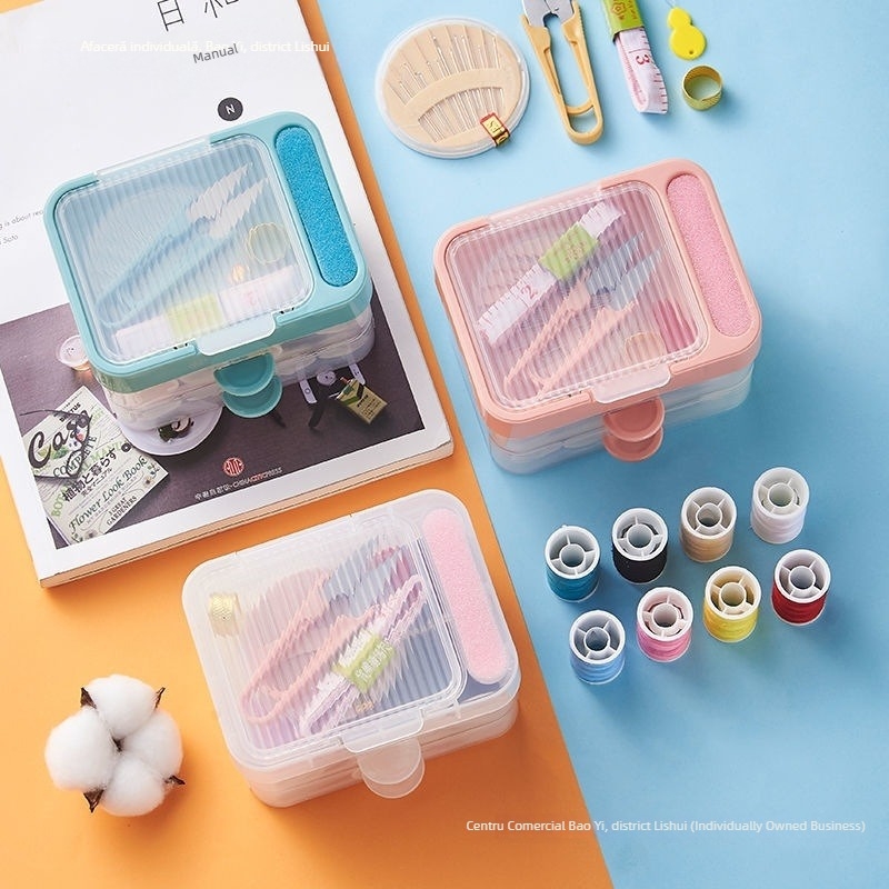 Kit de cusut portabil, cu cutie mini pentru ace și fire, stil Instagram, pentru uz casnic și în cămin