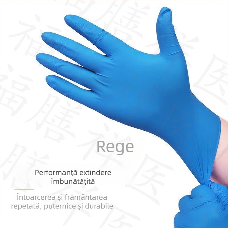 Mănuși de nitril de unică folosință, îngroșate, rezistente la uleiuri și la acizi și baze, pentru tatuaj, frumusețe, coafură și întreținere mecanică