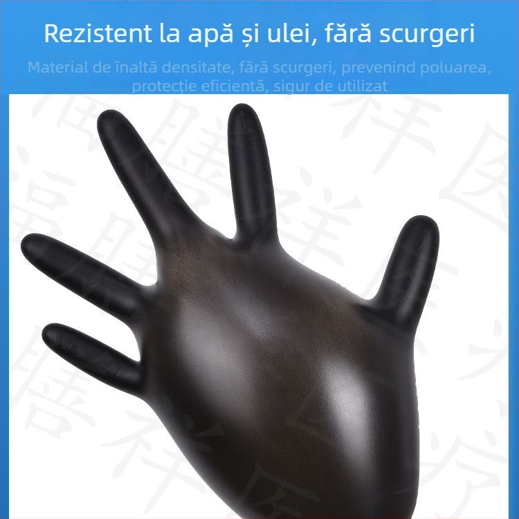 Mănuși de nitril de unică folosință, îngroșate, rezistente la uleiuri și la acizi și baze, pentru tatuaj, frumusețe, coafură și întreținere mecanică