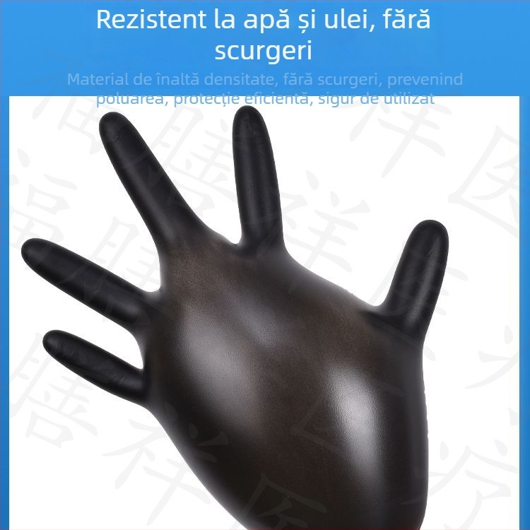 Mănuși de nitril de unică folosință, îngroșate, rezistente la uleiuri și la acizi și baze, pentru tatuaj, frumusețe, coafură și întreținere mecanică