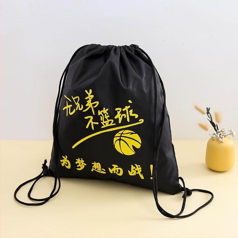 Rucsac din poliester 420D impermeabil, cu șnur, buzunar cu clapă, logo personalizat