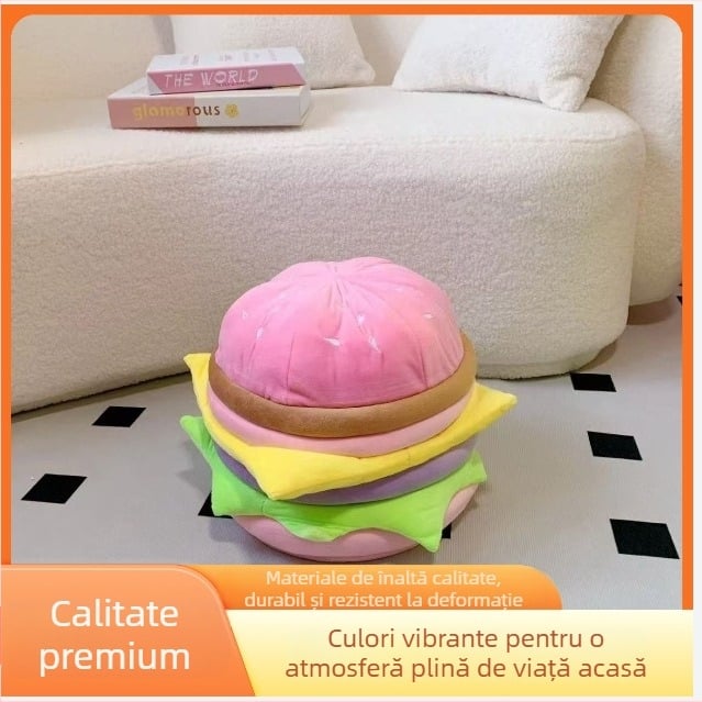 Taburet rotund de depozitare din flanel, multifuncțional, capacitate 12 L, încărcare 100 kg, Model 001