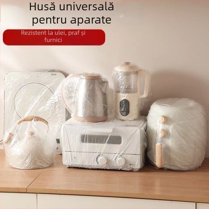 Capac de praf de unică folosință pentru friteuza cu aer, universal, transparent, curea elastică, pachet cu 2 bucăți, rezistent la -60°C până la 140°C