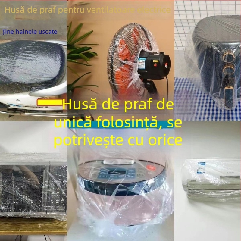 Capac de praf de unică folosință pentru friteuza cu aer, universal, transparent, curea elastică, pachet cu 2 bucăți, rezistent la -60°C până la 140°C