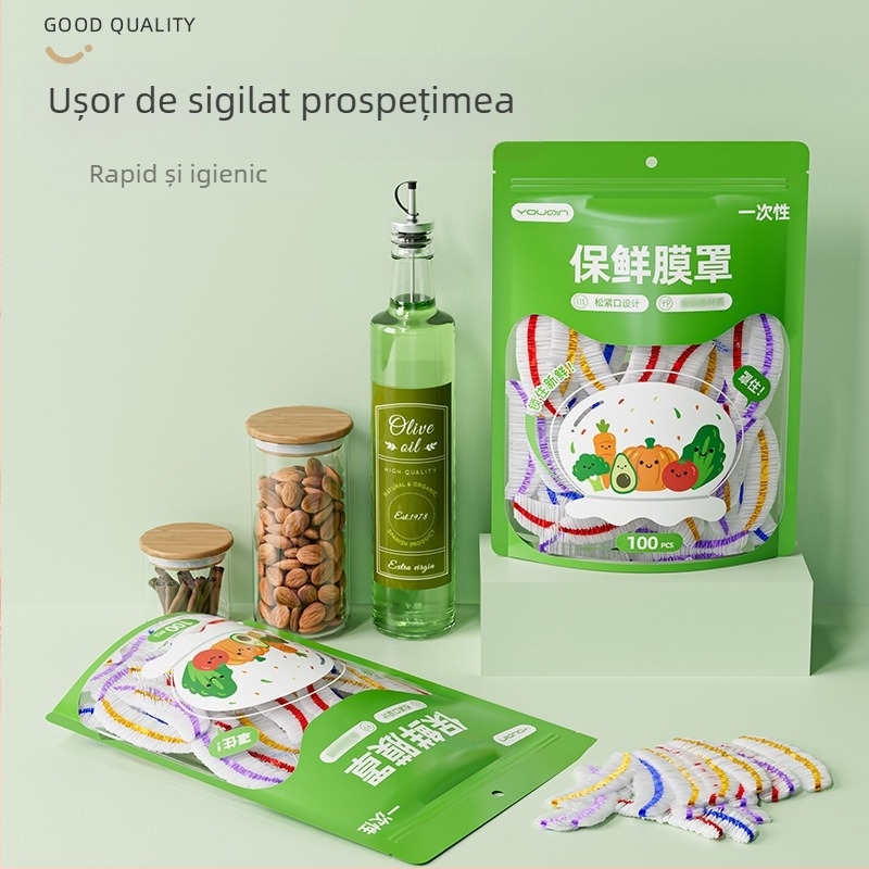 Capac de folie alimentară, de unică folosință, pentru boluri, transparent, 1 buc, menține alimentele proaspete