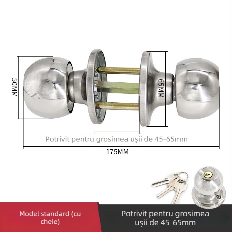 Gu Rui 588 Încuietoare de ușă din oțel inoxidabil pentru uși de cameră