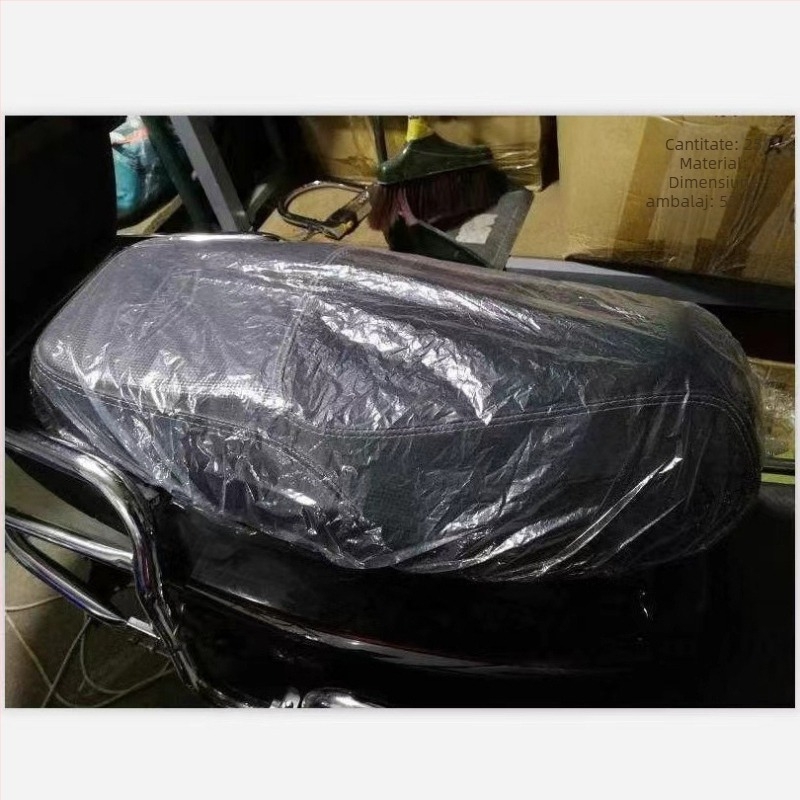 Acoperire pentru vehicul electric – impermeabilă la ploaie, transparentă, întărită, de unică folosință (material: PE plastic; stil: simplu)