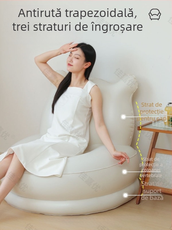 Pat de aer gonflabil pentru o singură persoană, canapea cu pompă încorporată, înălțime și grosime suplimentare, PVC suprafață, Jia Jia You